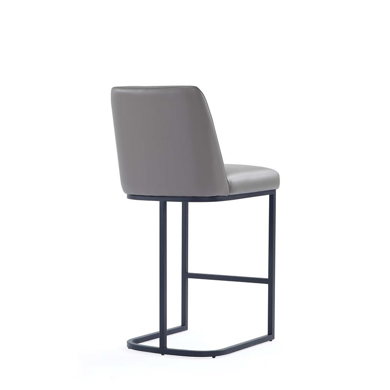 Manhattan Comfort Serena Counter Stool with Steel Base in Gray (Set of 3)