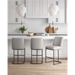 Manhattan Comfort Serena Counter Stool with Steel Base in Light Gray (Set of 3)