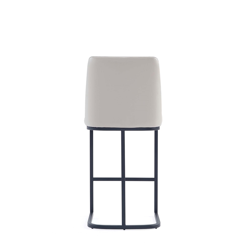 Manhattan Comfort Serena Counter Stool with Steel Base in Light Gray (Set of 3)