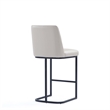 Manhattan Comfort Serena Counter Stool with Steel Base in Light Gray (Set of 3)
