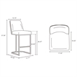 Manhattan Comfort Serena Counter Stool with Steel Base in White (Set of 3)