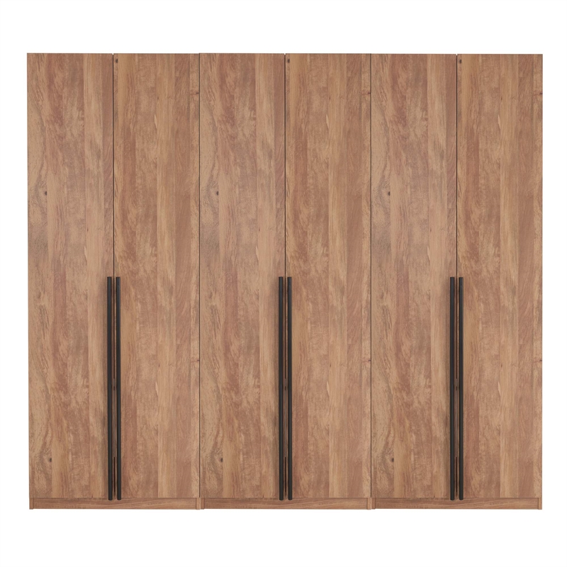 Lee Wardrobe Closet from 1.0 Engineered Wood in Golden Brown - Set of 3