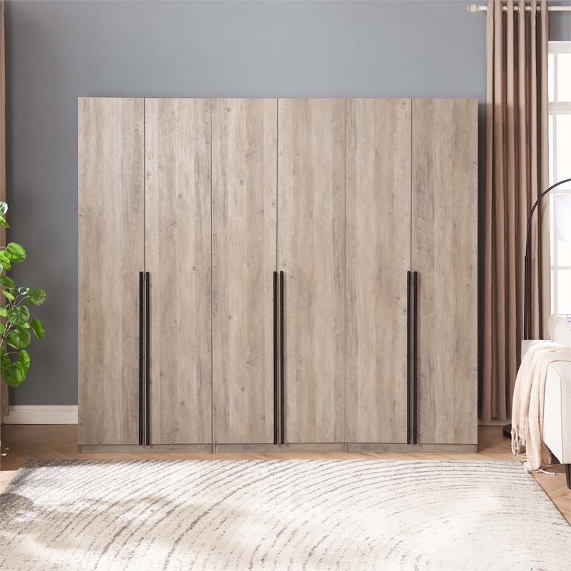 Lee Wardrobe Closet 1.0 from Engineered Wood in Rustic Gray - Set of 3
