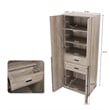 Lee Wardrobe Closet 1.0 from Engineered Wood in Rustic Gray - Set of 3