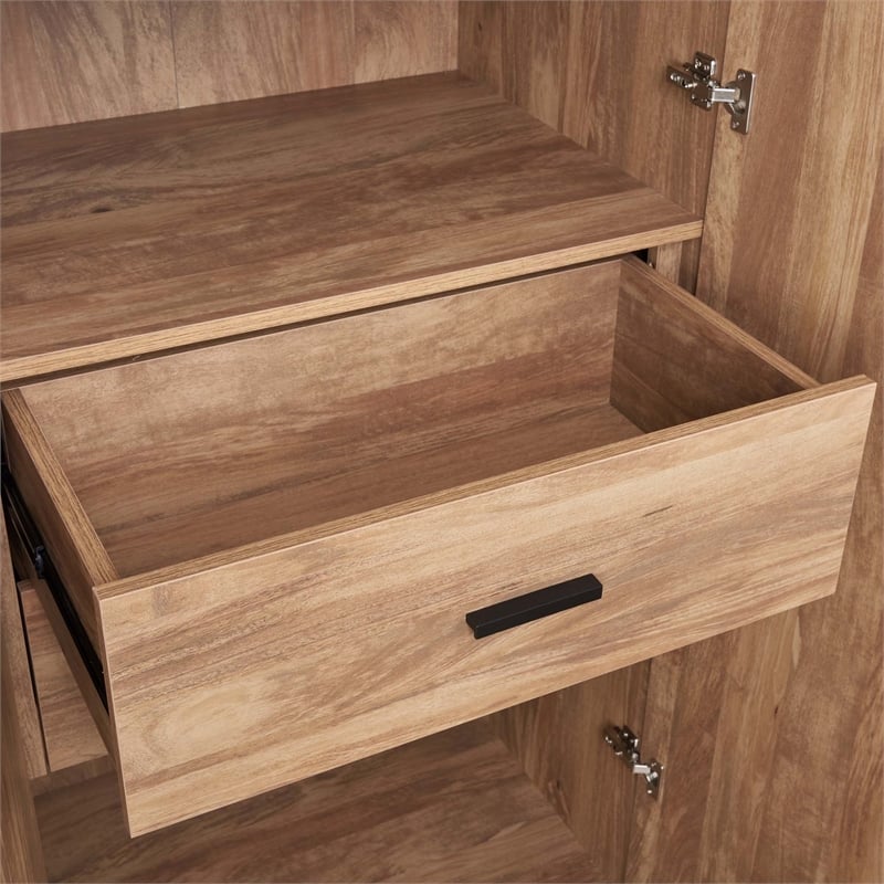 Lee Wardrobe Closet 2.0 from Engineered Wood in Golden Brown - Set of 3