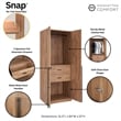 Lee Wardrobe Closet 2.0 from Engineered Wood in Golden Brown - Set of 3