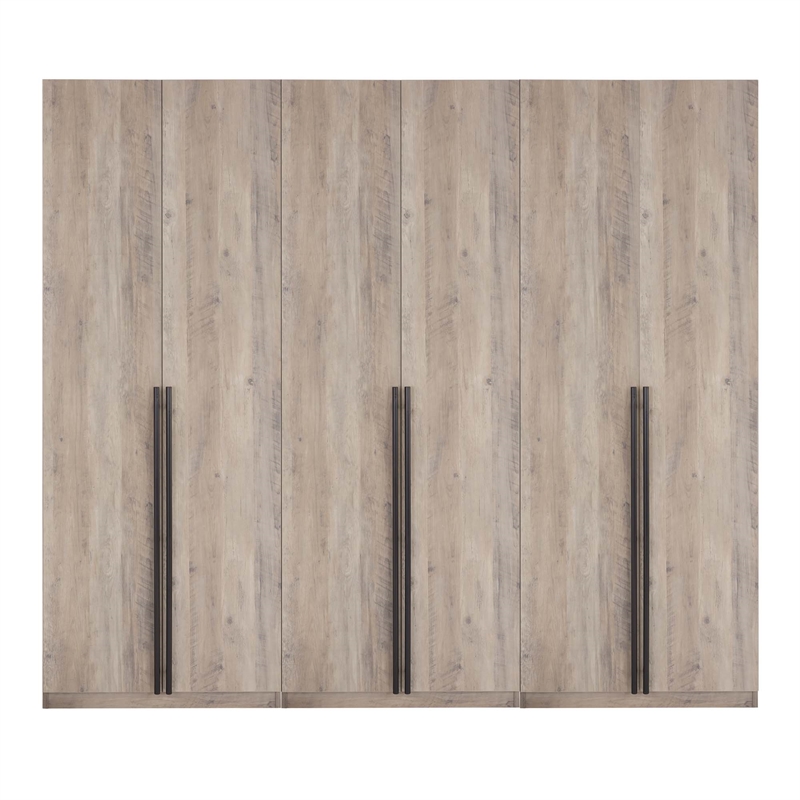 Lee Wardrobe Closet 2.0 from Engineered Wood in Rustic Gray - Set of 3