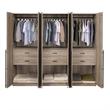 Lee Wardrobe Closet 2.0 from Engineered Wood in Rustic Gray - Set of 3