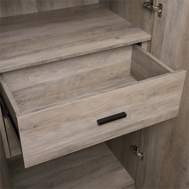 Lee Wardrobe Closet 2.0 from Engineered Wood in Rustic Gray - Set of 3