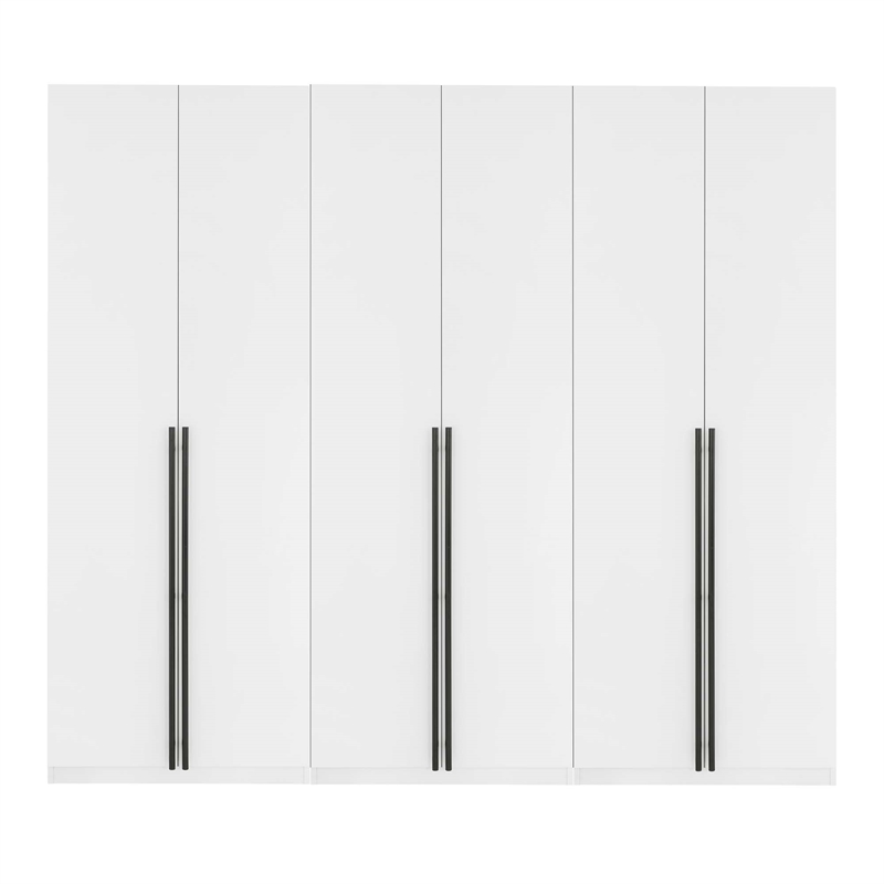 Lee Wardrobe Closet 2.0 from Engineered Wood in White - Set of 3