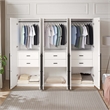 Lee Wardrobe Closet 2.0 from Engineered Wood in White - Set of 3