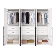 Lee Wardrobe Closet 2.0 from Engineered Wood in White - Set of 3