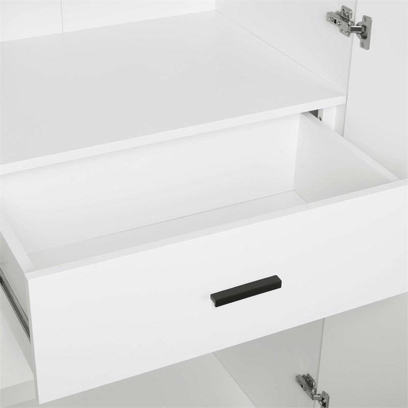 Lee Wardrobe Closet 2.0 from Engineered Wood in White - Set of 3