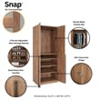 Lee Wardrobe Closet 3.0 from Engineered Wood in Golden Brown - Set of 3