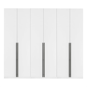 Lee Wardrobe Closet 3.0 from Engineered Wood in White - Set of 3