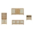 Sheridan 4-PC Engineered Wood Bookcase TV Stand Sideboard End Table in Natural