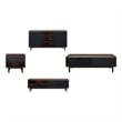 Duane 4 Piece Living Room Set Sideboard TV Stand Coffee Table End Table in Black