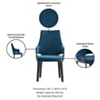 Manhattan Comfort 6-Piece Kara Solid Wood Dining Side and Arm Chairs in Blue