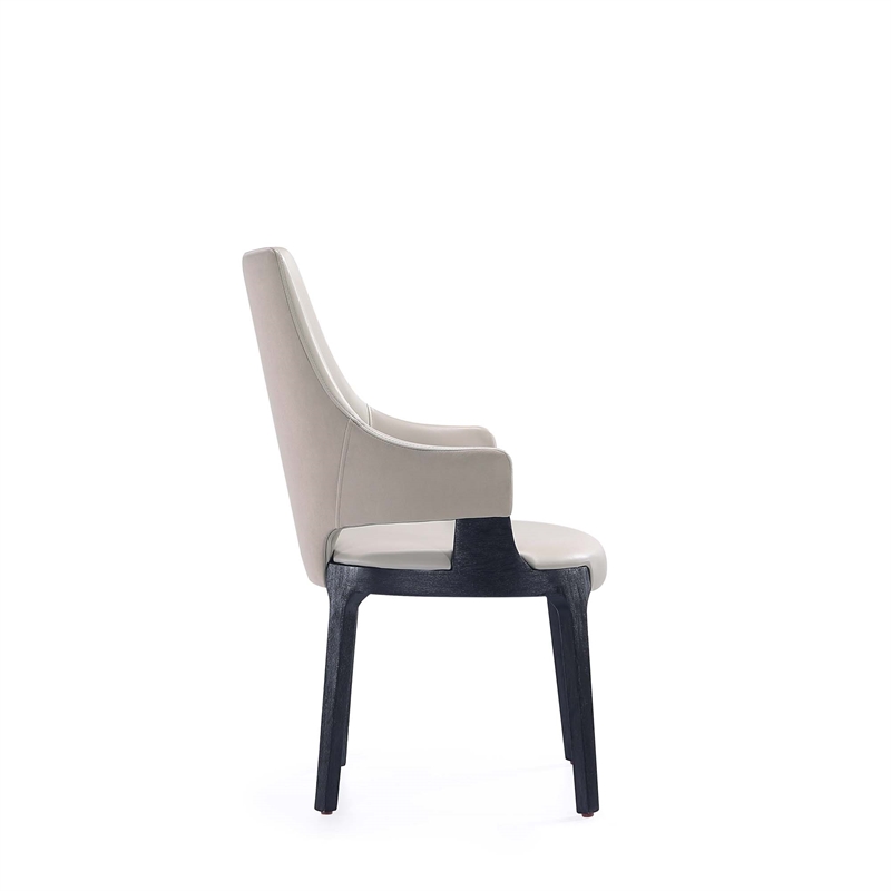 6-Piece Kara Dining Side and Arm Chairs from Solid Wood in Light Gray