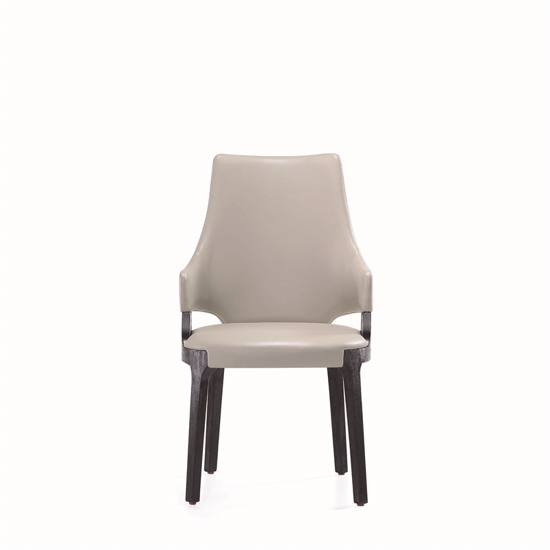 6-Piece Kara Dining Side and Arm Chairs from Solid Wood in Light Gray