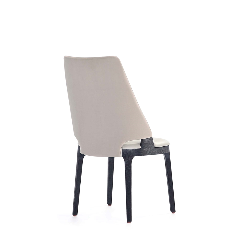 6-Piece Kara Dining Side and Arm Chairs from Solid Wood in Light Gray