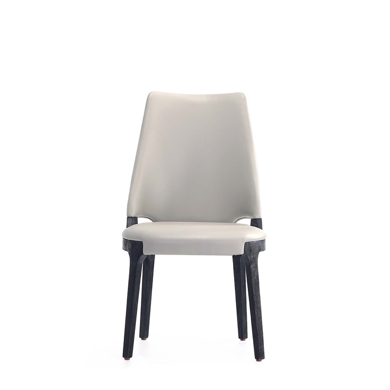 6-Piece Kara Dining Side and Arm Chairs from Solid Wood in Light Gray