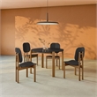Gales Round 46.54 Dining Table from Engineered Wood in Black - Set of 5