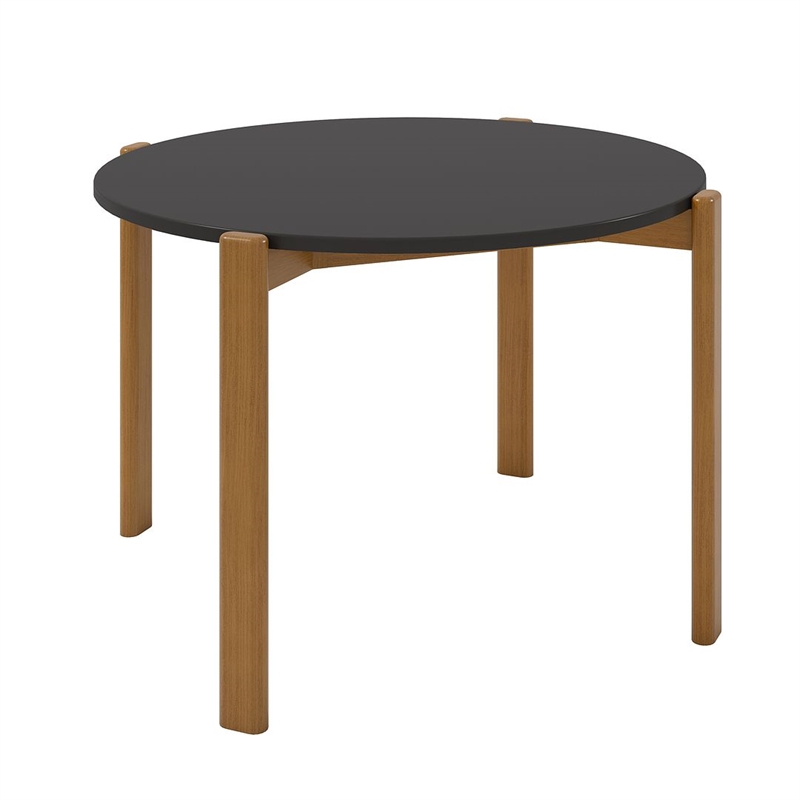 Gales Round 46.54 Dining Table from Engineered Wood in Black - Set of 5