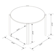 Gales Round 46.54 Dining Table from Engineered Wood in White - Set of 5