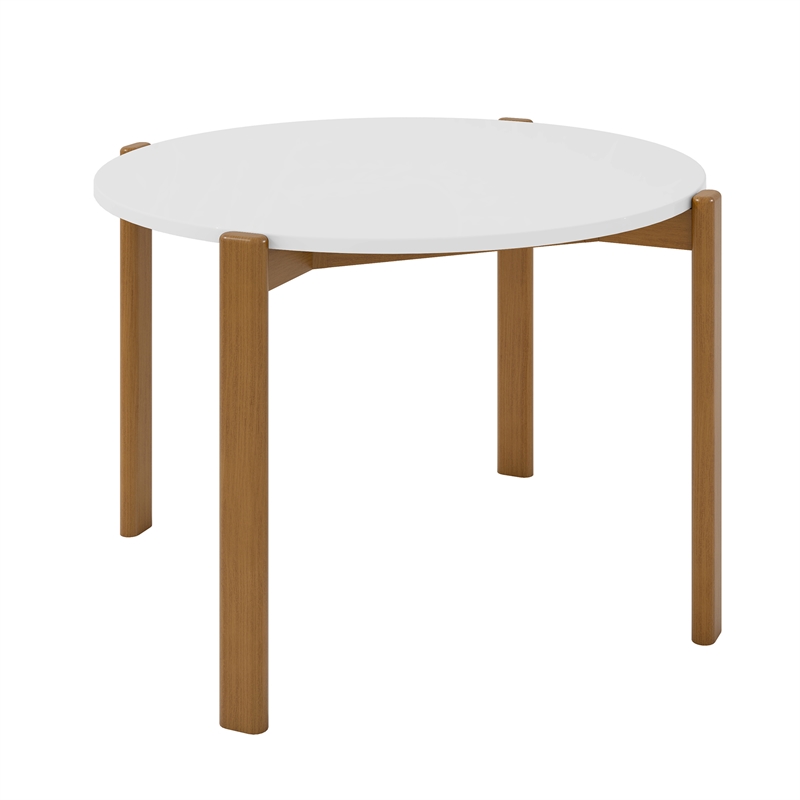 Gales Round 46.54 Dining Table from Engineered Wood in White - Set of 5