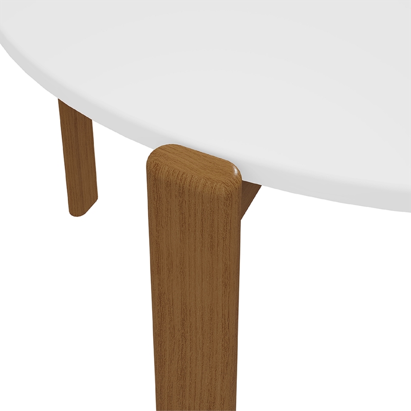 Gales Round 46.54 Dining Table from Engineered Wood in White - Set of 5