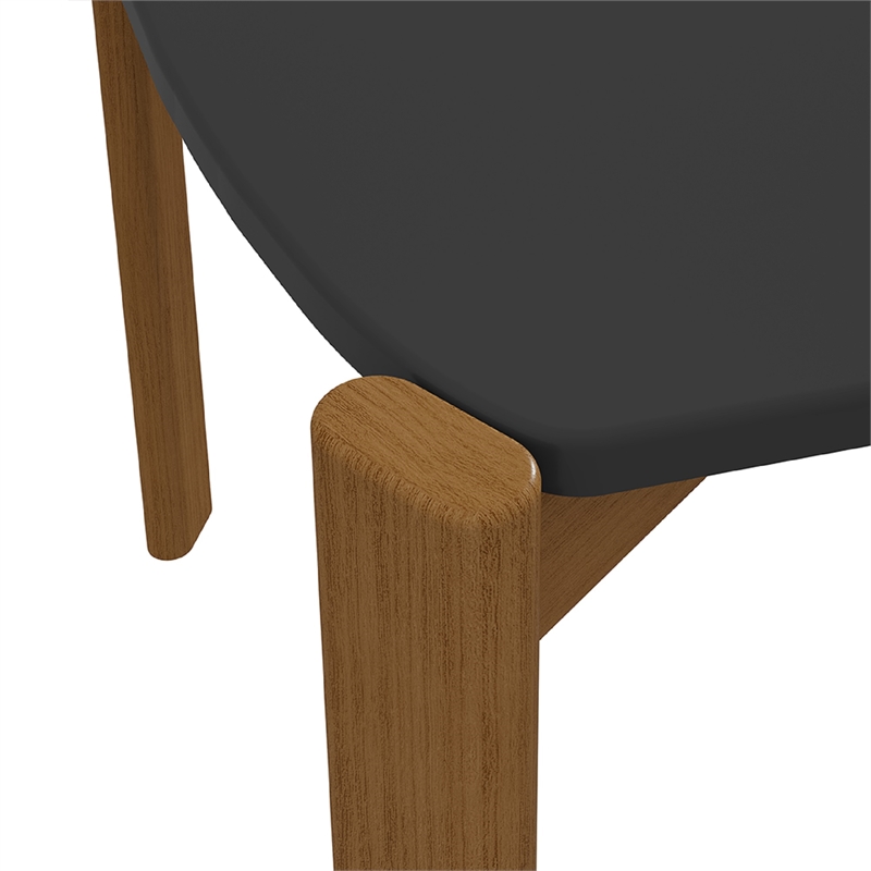 Gales Round 47.24 Dining Table from Engineered Wood in Black - Set of 5