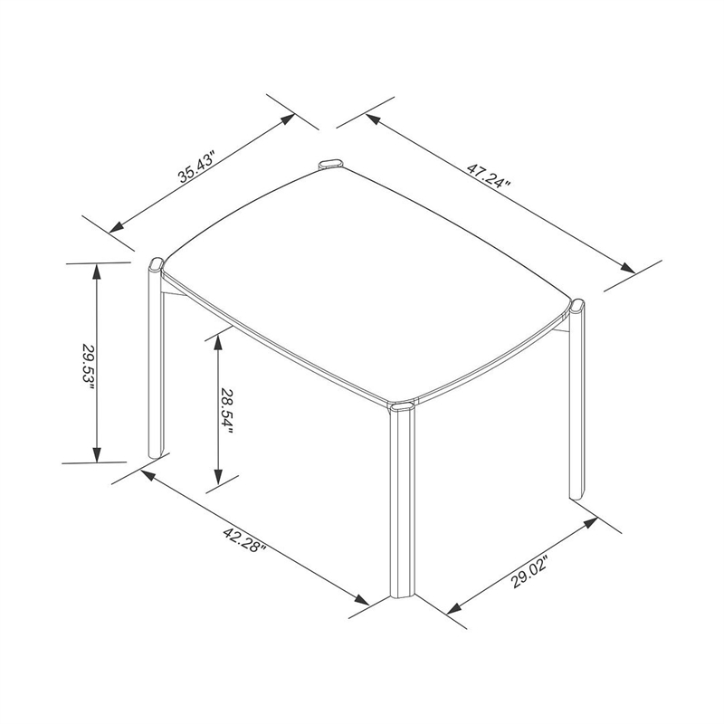 Gales Round 47.24 Dining Table from Engineered Wood in Black - Set of 5
