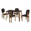Gales Round 47.24 Dining Table from Engineered Wood in Black - Set of 5