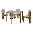 Gales Round 47.24 Dining Table from Engineered Wood in Beige - Set of 5