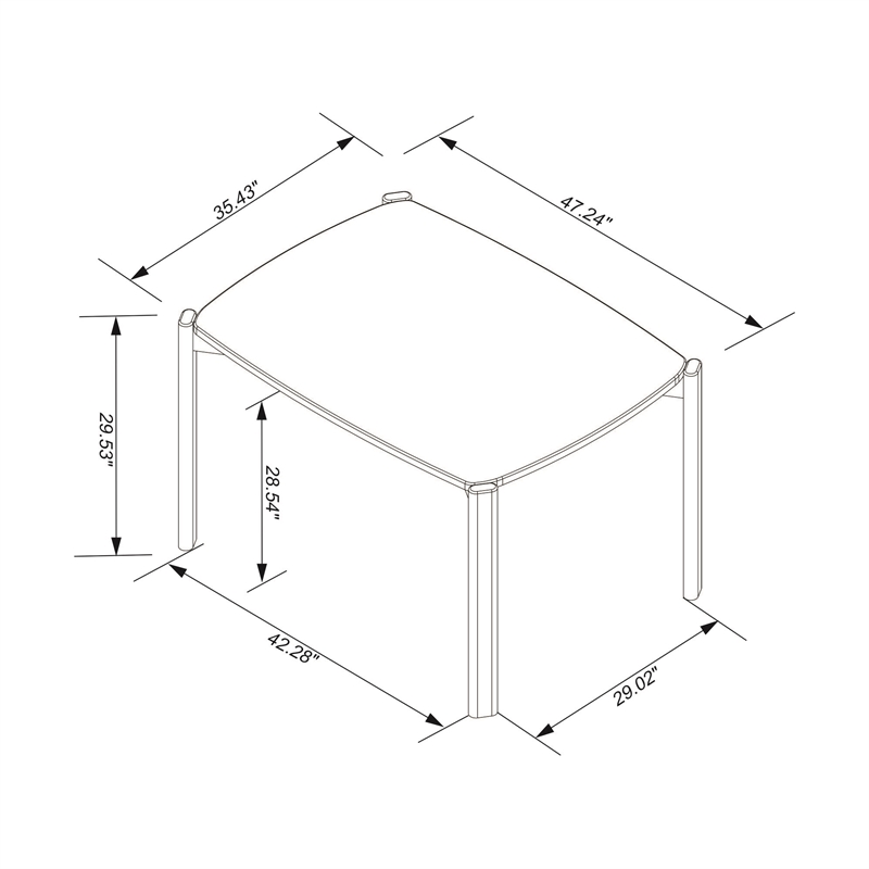 Gales Round 47.24 Dining Table from Engineered Wood in White - Set of 5