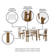Gales Round 47.24 Dining Table from Engineered Wood in White - Set of 5