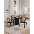 5-Piece Hathaway Round Solid Wood Dining Table with 4 Versailles  Dining Chairs