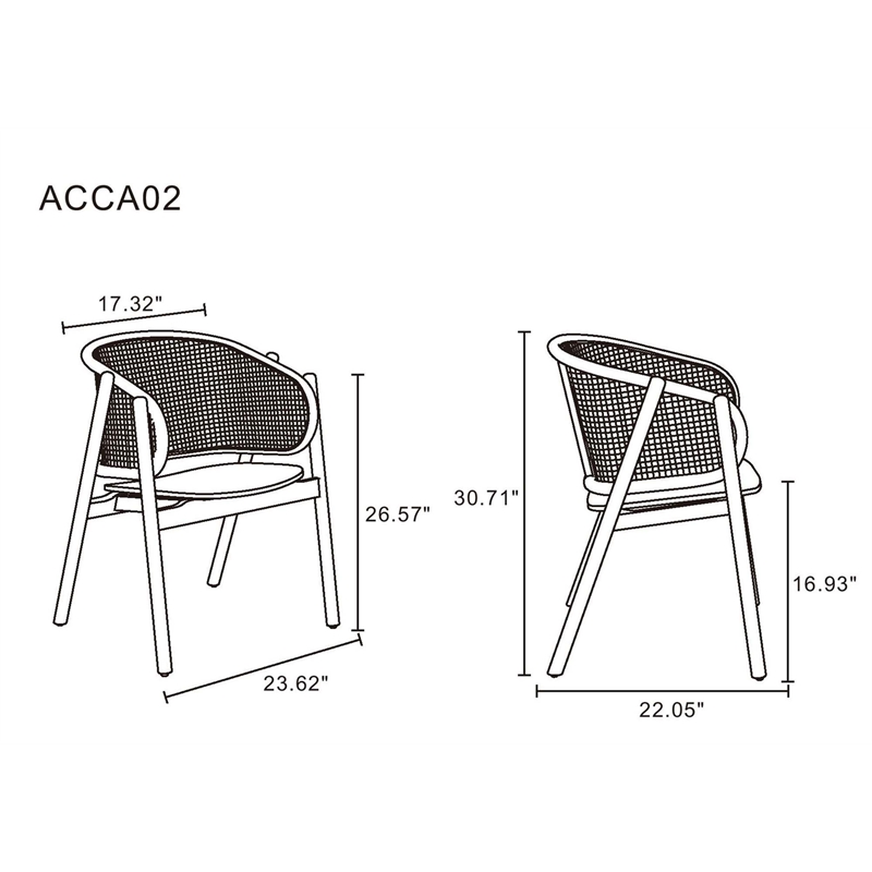 5-Piece Hathaway Round Solid Wood Dining Table with 4 Versailles  Dining Chairs