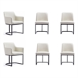Manhattan Comfort Serena 6 Piece Dining Set with Steel Base in Cream