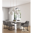 Manhattan Comfort Serena 6 Piece Dining Set with Steel Base in Gray