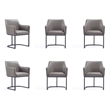 Manhattan Comfort Serena 6 Piece Dining Set with Steel Base in Gray