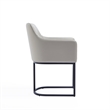 Manhattan Comfort Serena 6 Piece Dining Set with Steel Base in Light Gray