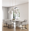 Manhattan Comfort Serena 6 Piece Dining Set with Steel Base in Light Gray