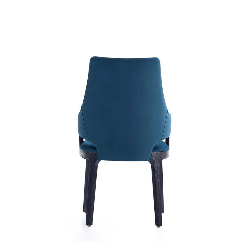 8-Piece Kara Dining Side and Arm Chairs from Solid Wood in Blue