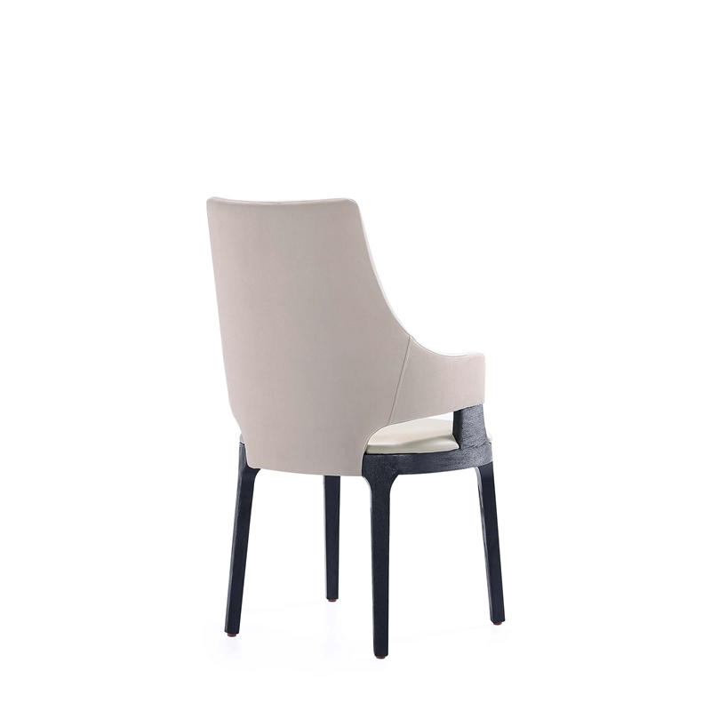 8-Piece Kara Dining Side and Arm Chairs from Solid Wood in Light Gray