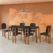 Gales 70.87 Dining Table from Engineered Wood in Black - Set of 7