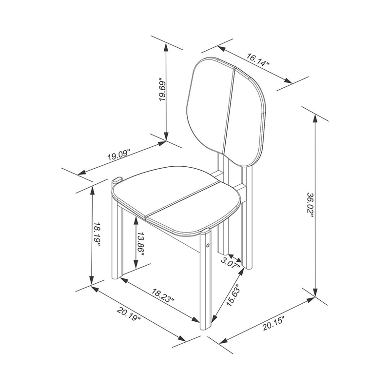 Gales 70.87 Dining Table from Engineered Wood in Black - Set of 7