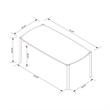 Gales 70.87 Dining Table from Engineered Wood in White - Set of 7