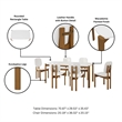 Gales 70.87 Dining Table from Engineered Wood in White - Set of 7